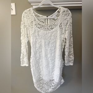 Jessica Simpson Maternity White Lace Top